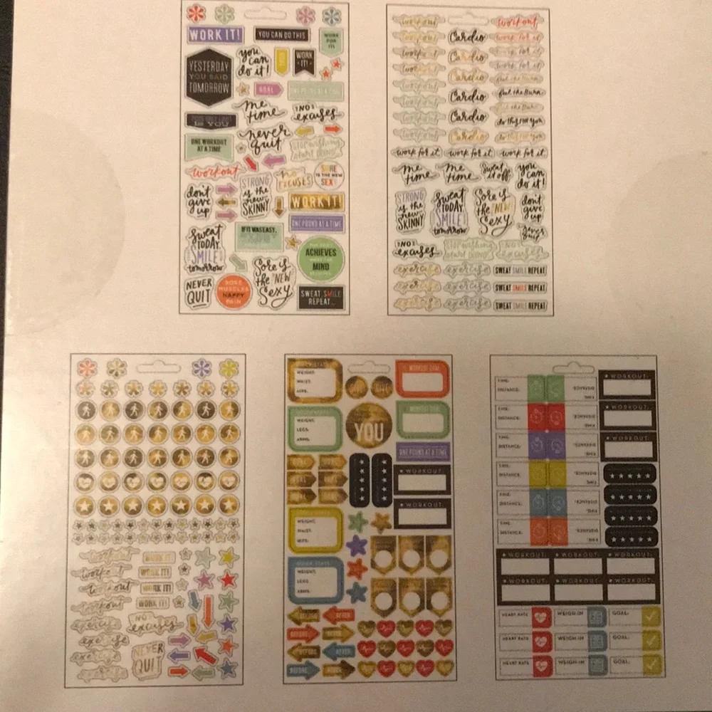 NEW: 2x Packs Happy Planner Fitness Theme Stickers